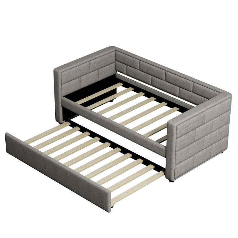Lit de jour simple avec couchette et lit rembourré avec dossier rembourré