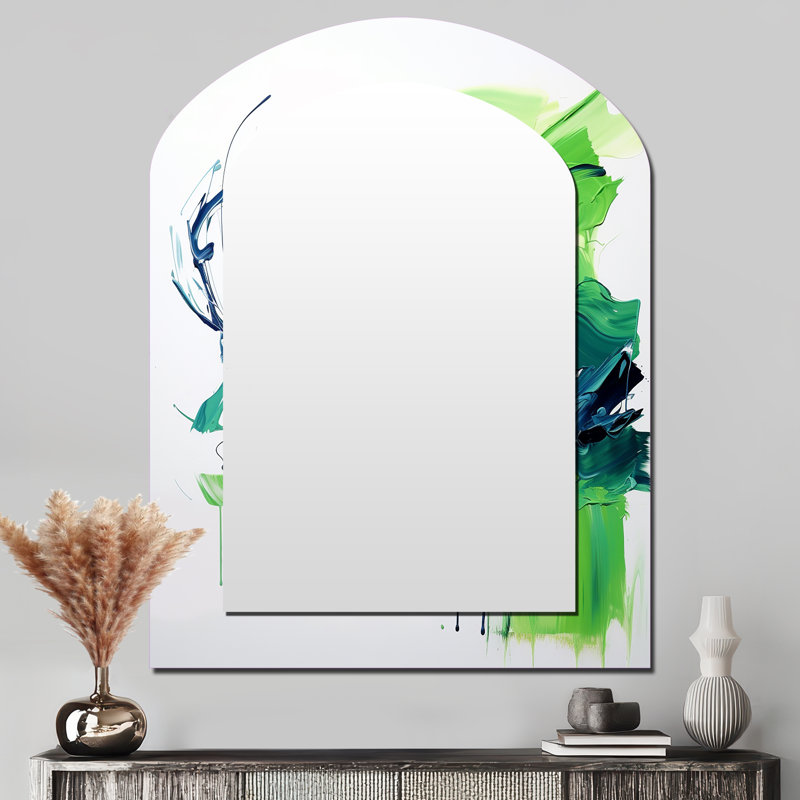 Vert et bleu surréel tourbillonnant charme II, 43 po x 33 po