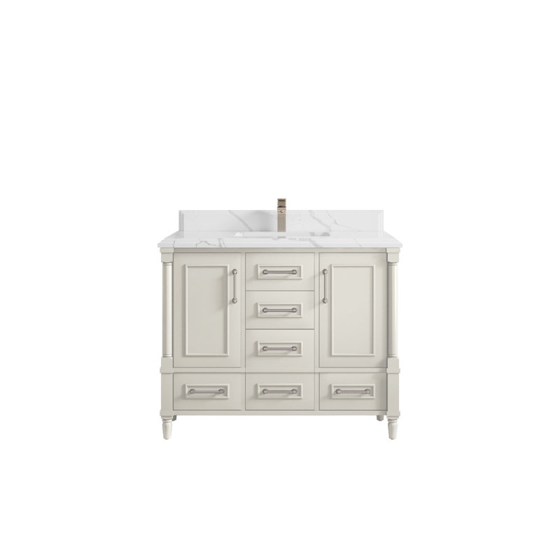 Meuble-lavabo simple 42 po avec comptoir en quartz Aberdeen