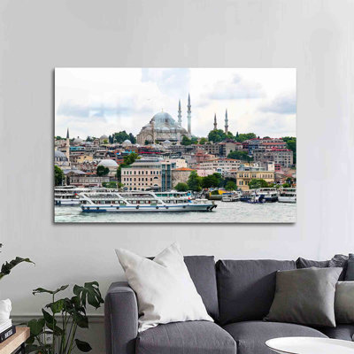 Islamic Landscape Istanbul Seascape Glass Wall Art Ideal for Home Decor
