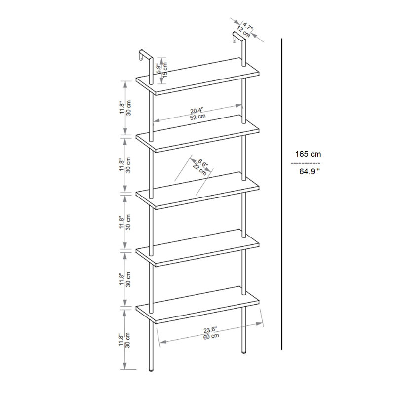 Bookcase Ladder, Beige/Black