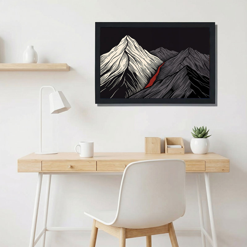 Art mural sur toile noir et blanc, 12"H x 18"W