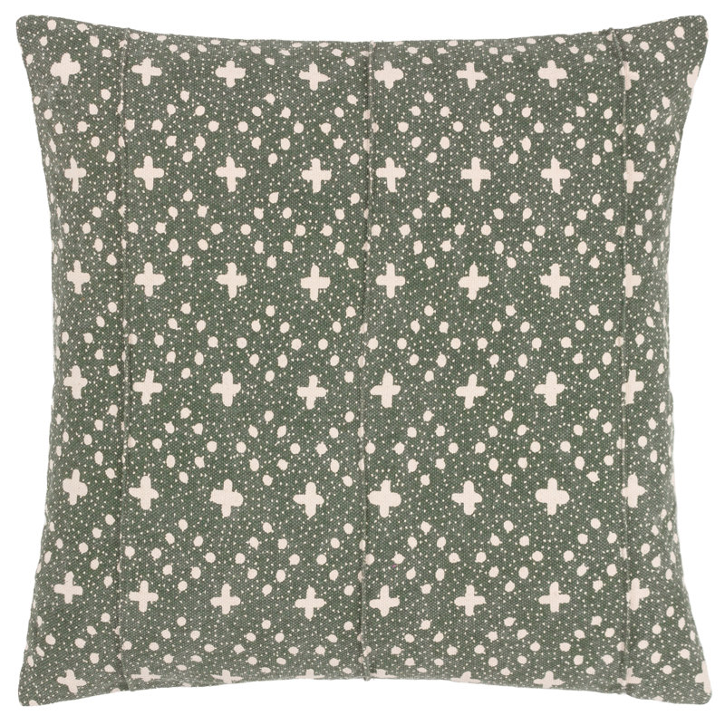 Helm Polka Dots Square Throw Cushion, Lichen