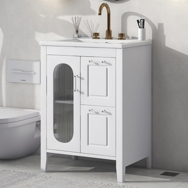 Meuble-lavabo 24 po avec lavabo, Blanc