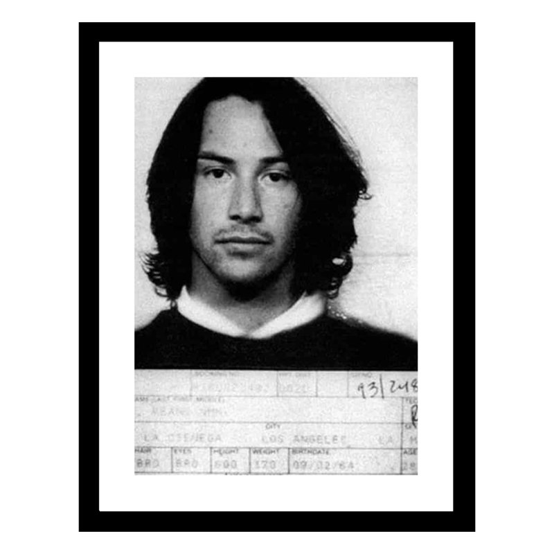 Keanu Reeves - Mugshot - impression encadrée 14 x 18
