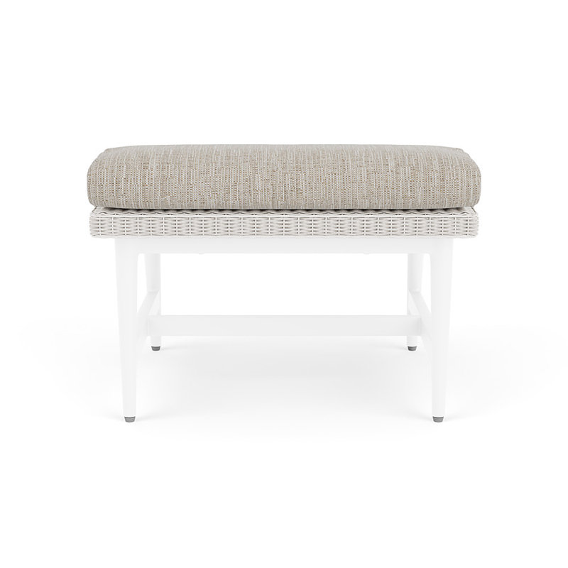 Cascade Outdoor Ottoman, Friendly Flax, White