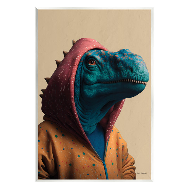 Ba-990-T-Rex amusant à capuche en bois, H 15 po x l 10 po x P 0,5 po
