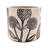 4 Gray Sand And Cement Planters, Brown Botanical Patterns, Bohemian Room Decor Planter , Traits, Interior