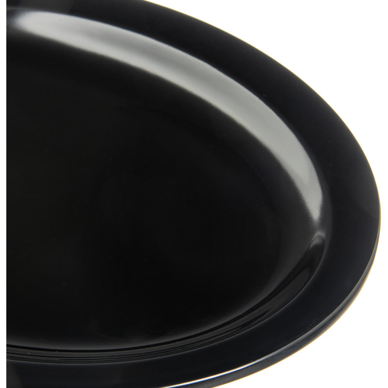 Plateau ovale en mélamine Asso, Noir, H 1,19 po x l 8,97 po x P 12 po