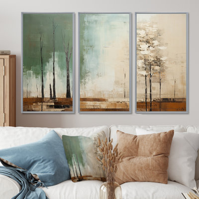 «Green Beige Wild Essence Collage II - Tachism», art mural