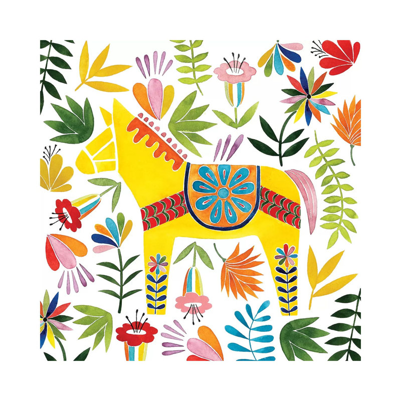 Festive Otomi III by Grace Popp - Wrapped Canvas Painting, 30.48 cm H x 30.48 cm W