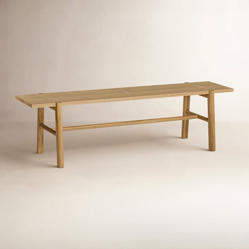 Brennan 2-Seater Stright Legs Solid Oak Wood Dining Bench