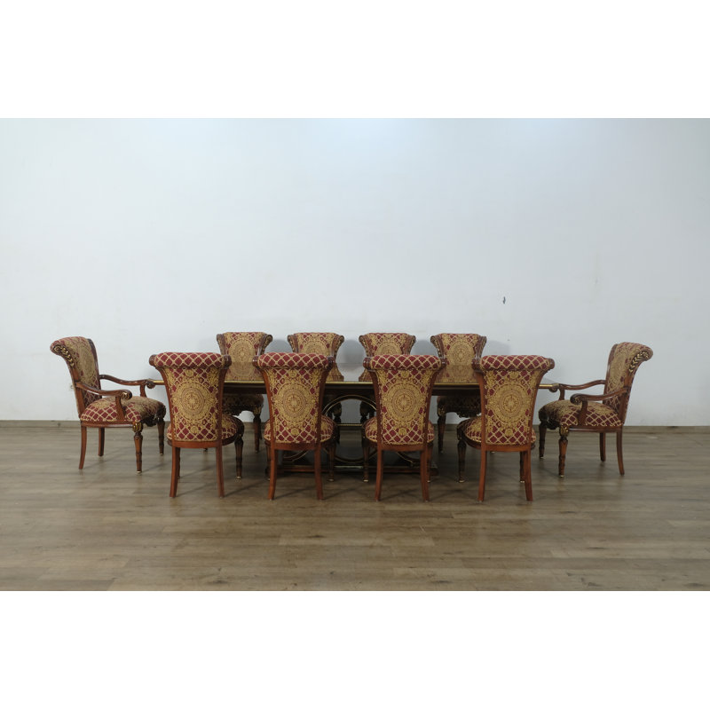 11 - Piece Raffaello Dining Set, Red/Gold