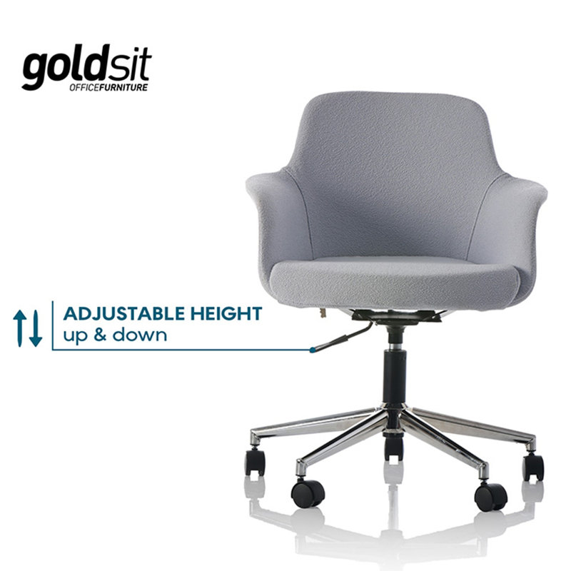 Chaise de bureau en polyester Leighlan, Bleu