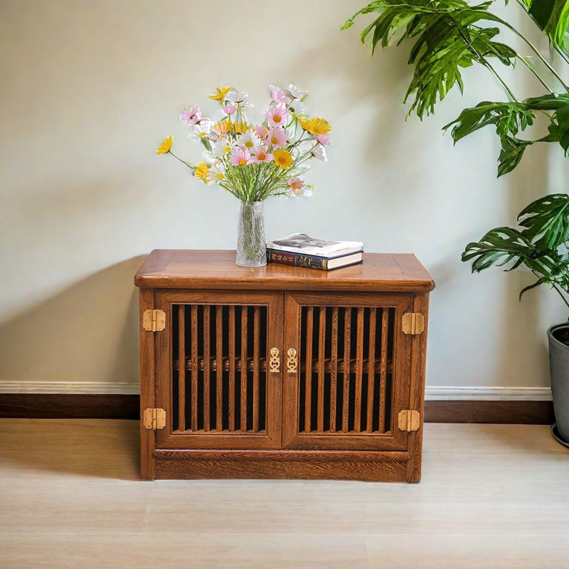6 Pair Solid Wood Shoe Storage Cabinet