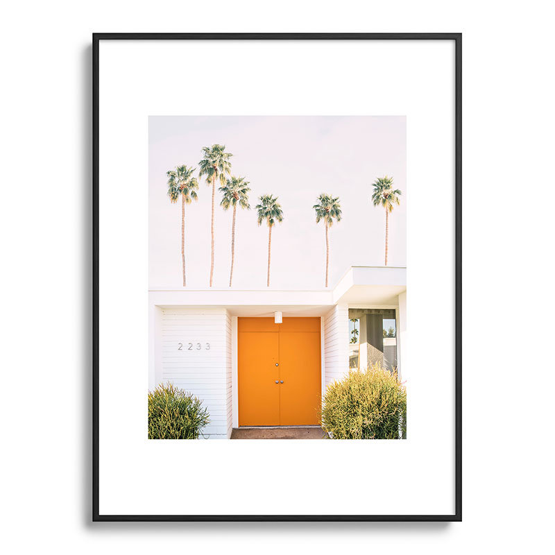 Palm Springs encadré sur papier, Noir, H 24 po x l 18 po