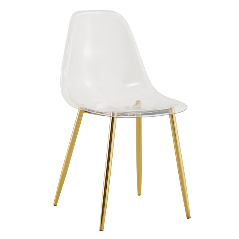 Seaneen Side Chair, Gold, Clear, Set of 4