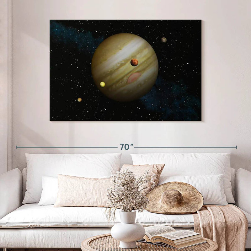 Oberle Jupiter And Its Moons, 32'' H x 48'' W