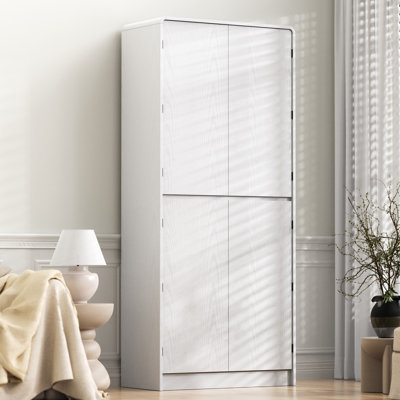 Spacious White Mdf Pantry Cabinets, Modern Farmhouse Style For Kitchen & Dining