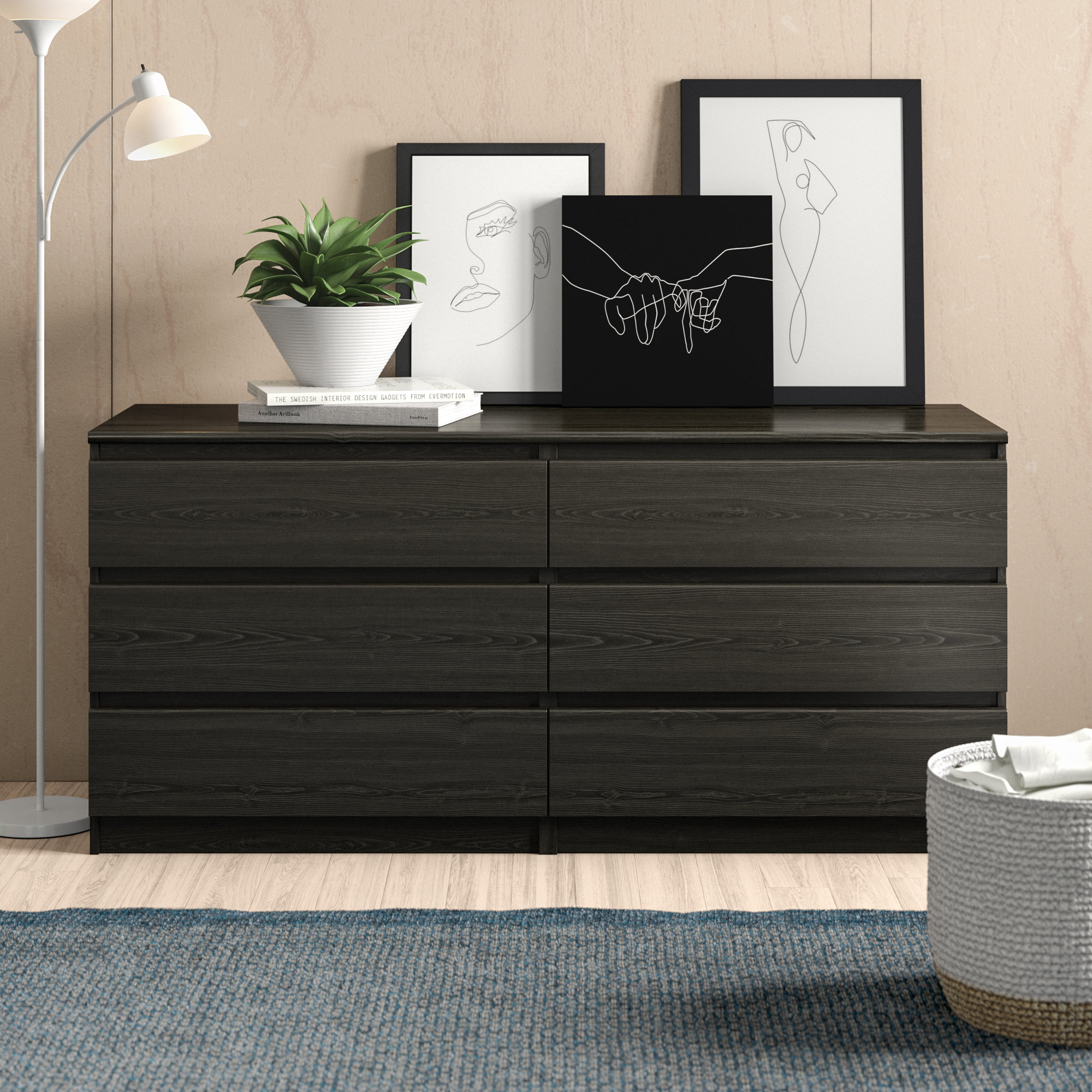 Kepner 6 Drawer Double Dresser Zipcode Design Color: Truffle