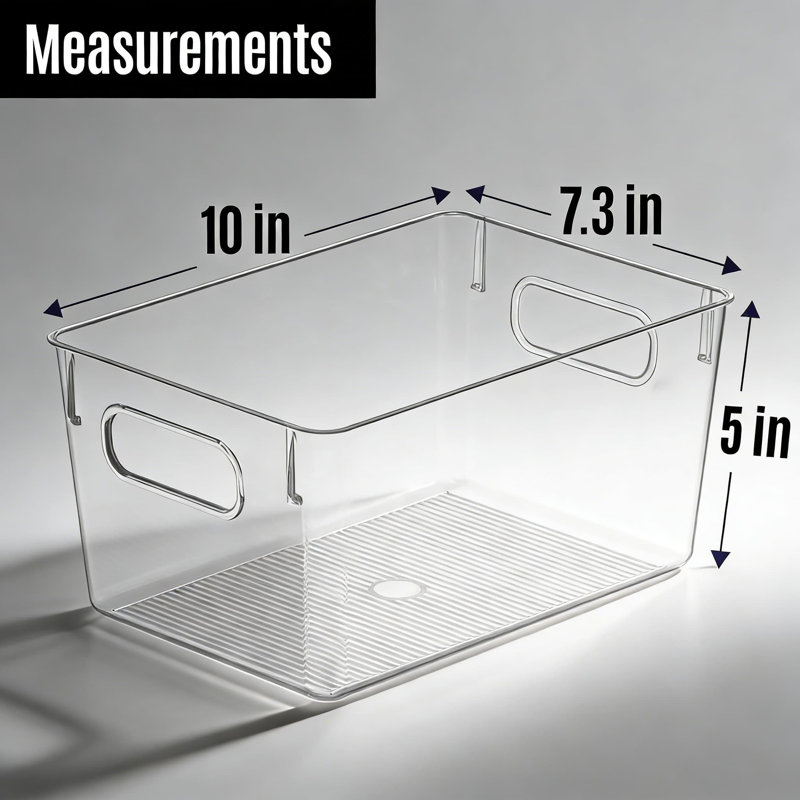 Bacs de rangement en plastique transparent et organisateurs pour armoire de cuisine