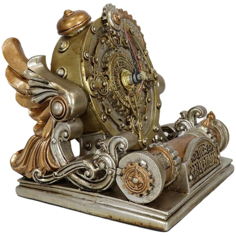 Aleksejs Analog Resin Tabletop Clock in Gold