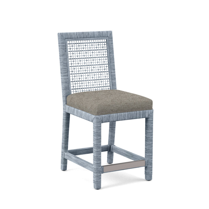 Tabouret de comptoir 24 po Scotia Glinda, Verre d'eau, Gris de base 0317-83