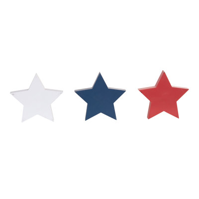 MDF Layered Star Shaped Block Decor Set of 3 - Freestanding Multicolored Tabletop Signs for Indoor Use - Perfect for Home Decoration, Gift Giving, and Hostess Gifts - Unique and Charming Accent Pieces