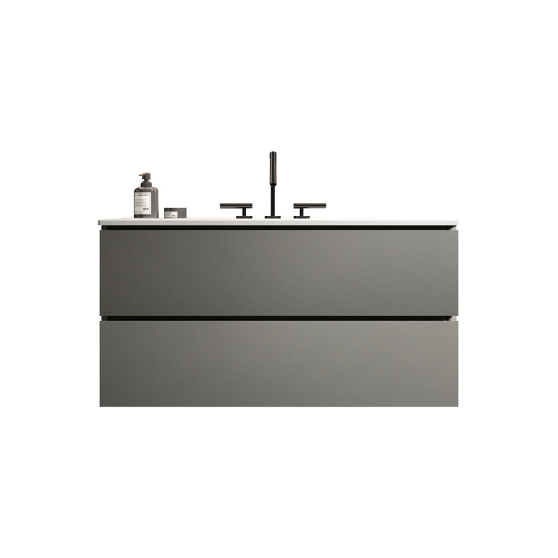 Armoire de salle de bain moderne - Bassin en céramique 20% plus grand avec tiroirs silencieux 36 "tiroir de meuble-lavabo