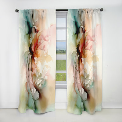 Delicate Floral Impressions I - Traditional Blackout Floral Curtain - 1 Panel