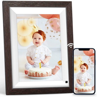 NexFoto 10.1 32GB Inch HD WiFi Digital Picture Frame Digital Frame Dark Brown