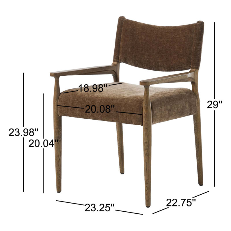 Jayla Upholstered Arm Chair, Toasted Oak, Monte Olive