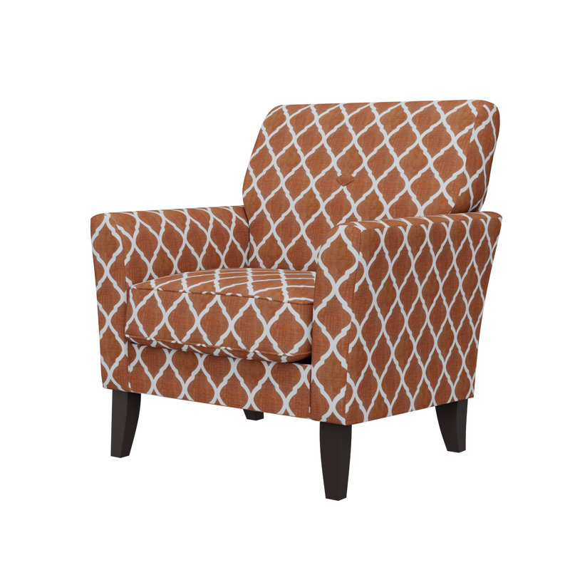 Chaise avec accoudoirs rembourrée Alex, Orange rayonne / viscose