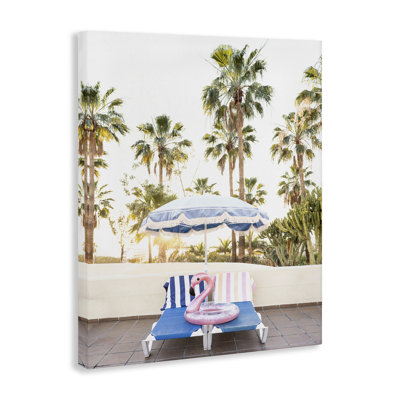 «Poolside Flamingo Float», art mural sur toile par Sissi et Seb