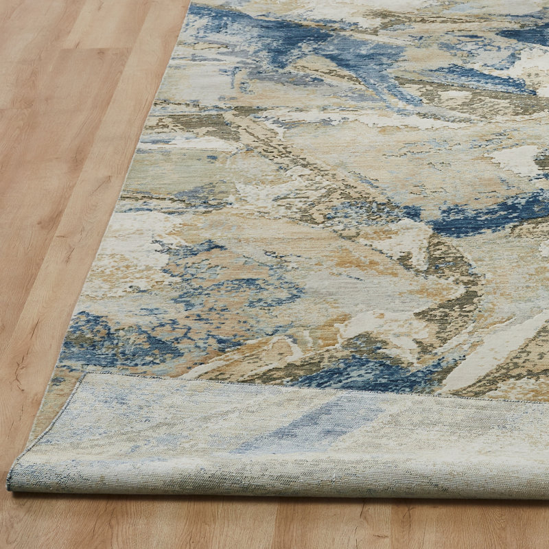 Berget Wool Abstract Area Rug, Rectangle 7'6" x 9'6"