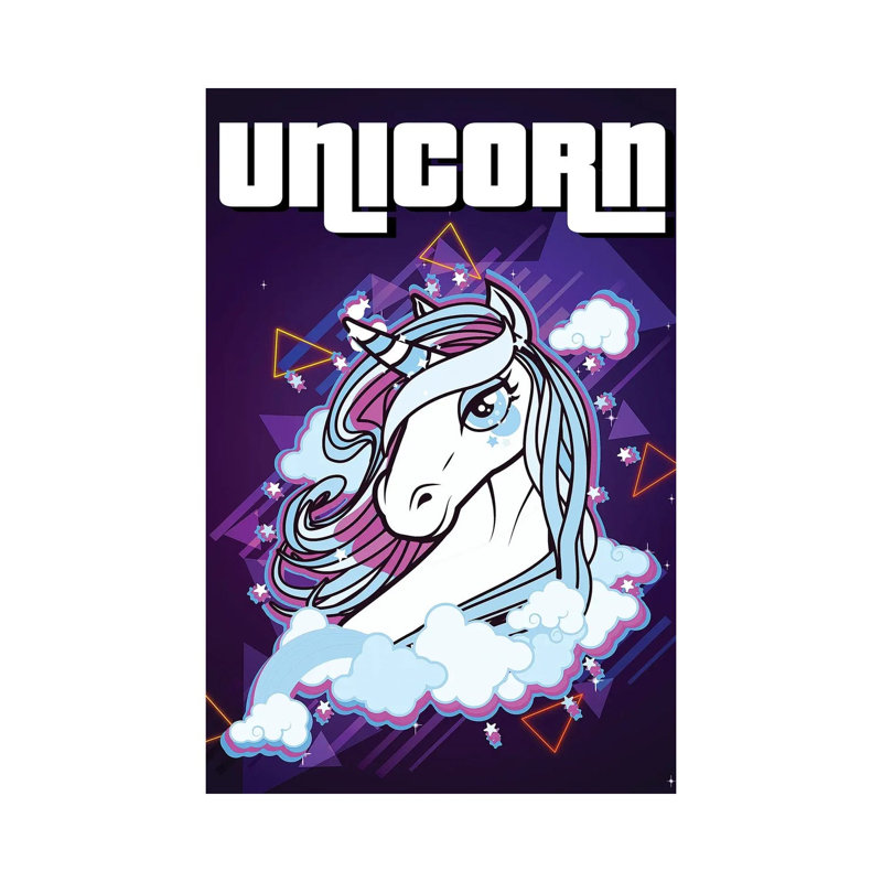Unicorn Retro II by Gab Fernando - Wrapped Canvas Gallery-Wrapped Canvas Giclée, 20.32 cm H x 30.48 cm W