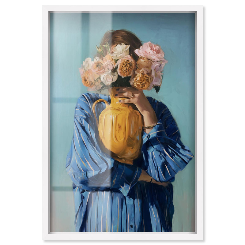 «Soul in Blossom Shadowbox Print Summer Art Prints» par Art Remedy, 55" H x 37" W, Blanc