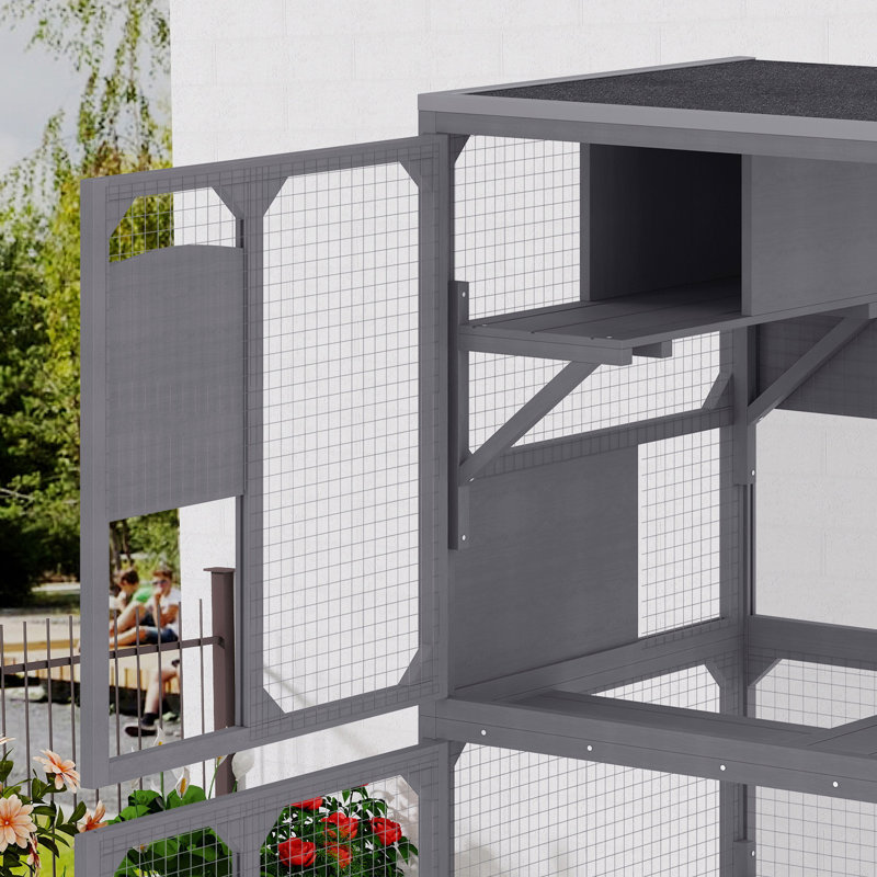 Enceinte d'extérieur de 31,5 po avec roulettes Catio