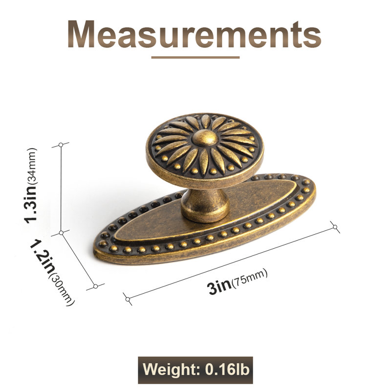 1.4" Diameter Classic Retro Petal Knob With Backplate（Dban）