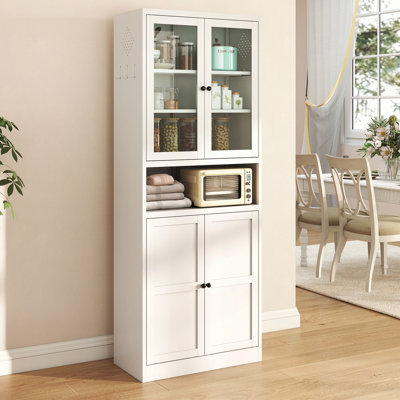 Armoire de cuisine en métal - 72 po de hauteur avec tablettes réglables, structure en acier inoxydable robuste, armoire autoportante pour cuisine / garde-manger / salle de bain