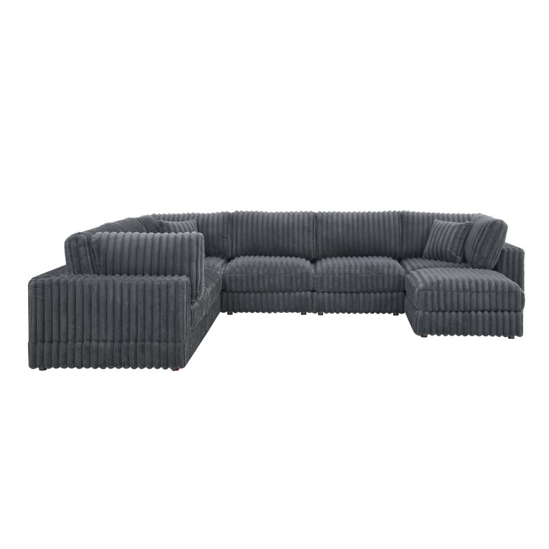 Cloud Haven Modular Sectional, Gray Corduroy