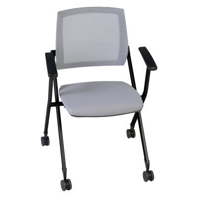 Regency Pulse Flexible High Back With Padded Fabric Seat Nesting Chair - Black