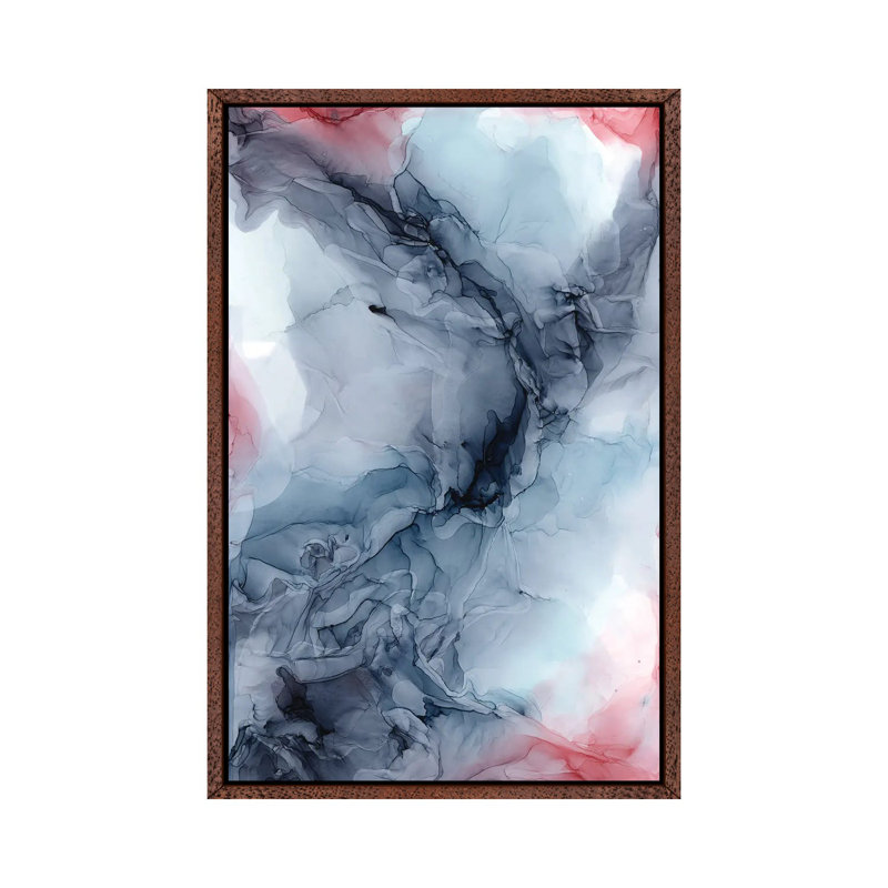 Sky Burgundy Grey by Elizabeth Karlson - Print on Canvas, 101.6 cm H x 66.04 cm W, Brown Framed