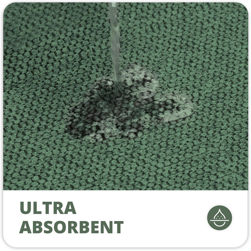Tapis de bain ultra-mince antidérapant vert 24 po x 36 po