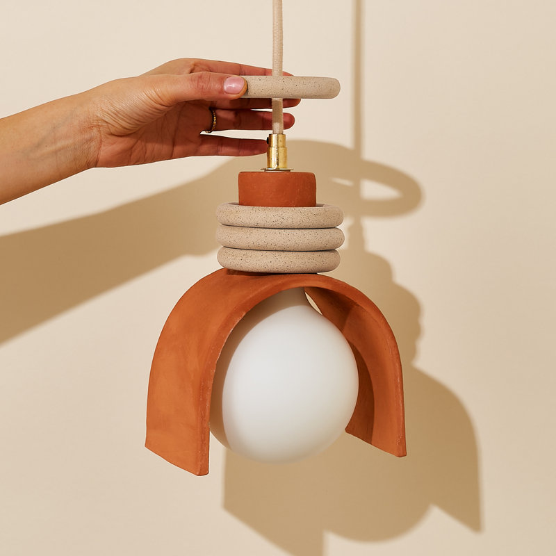 Lunar Pendant, Terracotta, Yes, Hardwired
