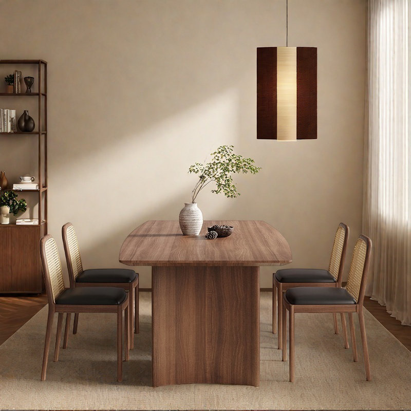 Graceful Solid Wood Multi-layer Dining Table Sets., 29.53"H x 55.12"L x 31.5"W