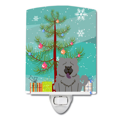 Éclairage de nuit en céramique et arbre de noël beagle