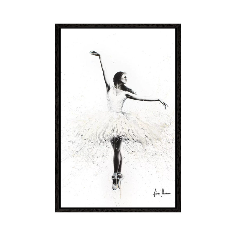 The White Swan by Ashvin Harrison - Print on Canvas, 66.04 cm H x 45.72 cm W, Black Framed