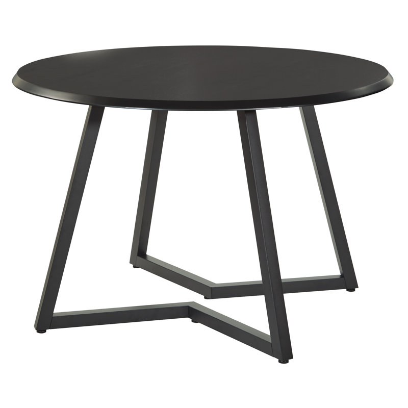 Koralynn Round Metal Base Dining Table, Black