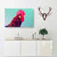 Geometric Rooster in Abstract - Wrapped Canvas-55315676